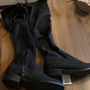 NWT Over the knee black riding boots